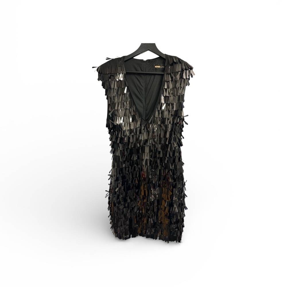 Aneesha Paillette Mini Dress - Black - Picture 6 of 7
